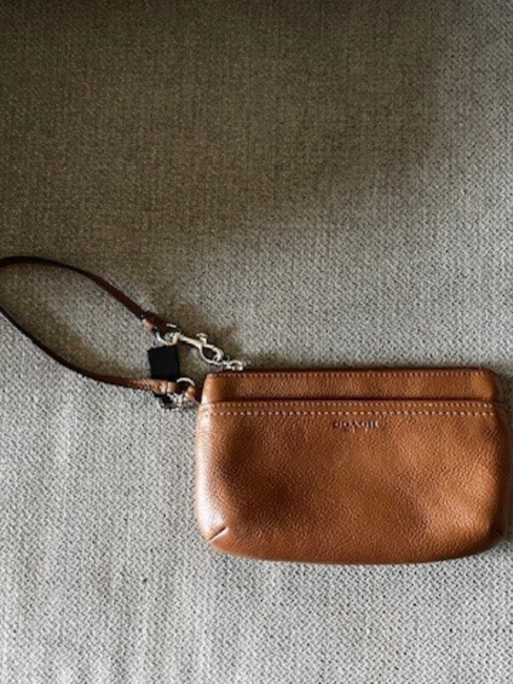 Brown Leather Coach Wristlet